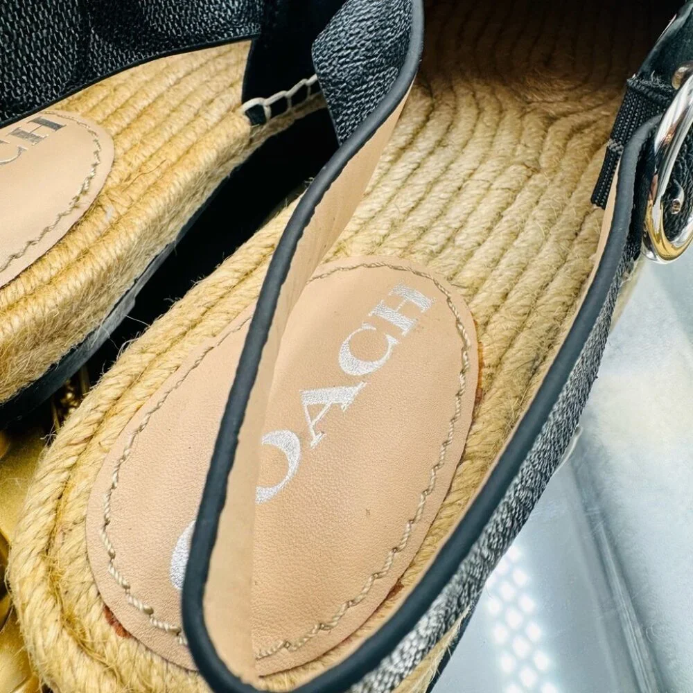 🆕 COACH 🧿 NWOT Black Suede Candice Espadrille - Size US 6